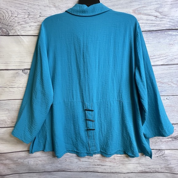 Ali Miles Tunic Size 1X Long Sleeve Women's Art To Wear Artsy Boho Rayon Stretch - Picture 6 of 14